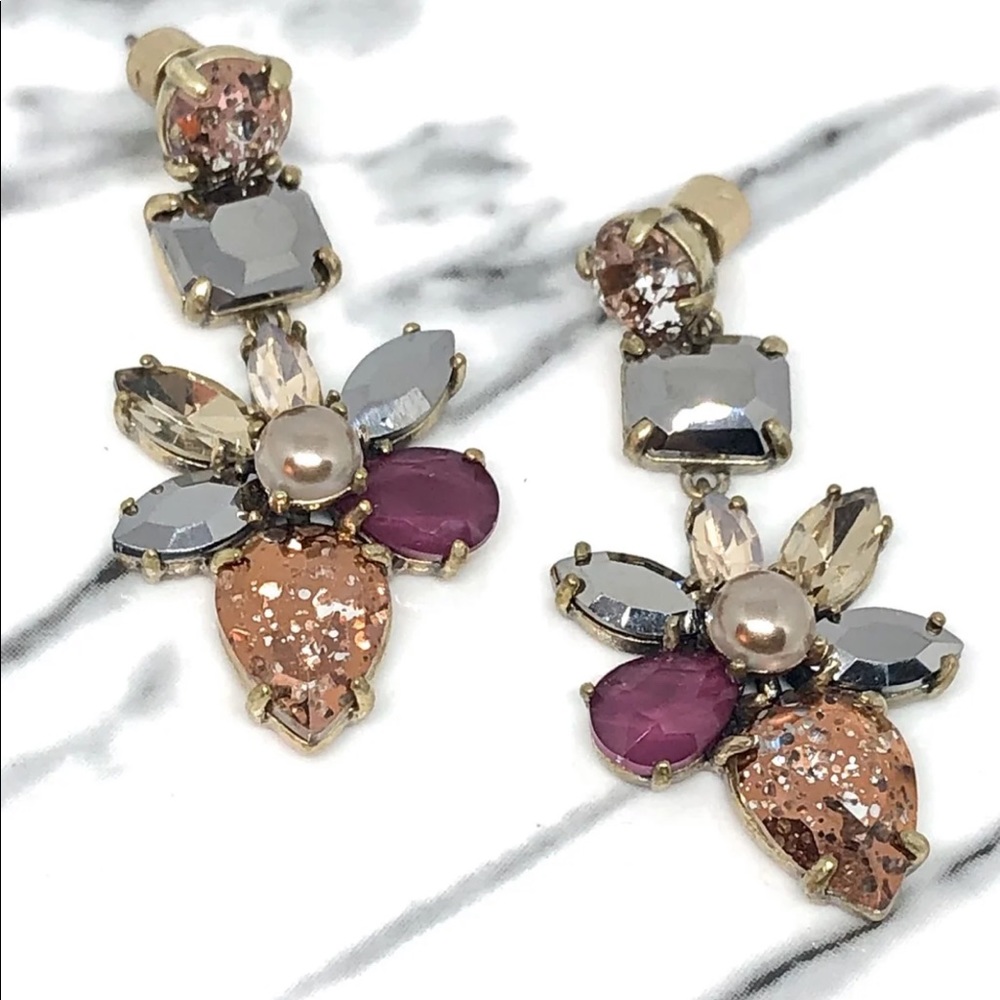 Artisan Floral Burst Drop Earrings